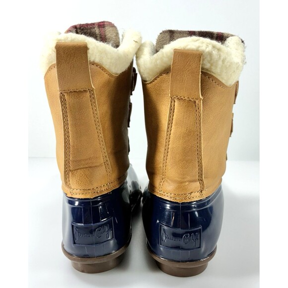 Jessica Carlyle Gavin Ankle Duck Boots Navy & Brown Women Size 8.5 - Picture 8 of 12